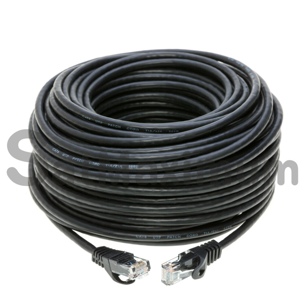 CAT6e/CAT6 Ethernet LAN Network RJ45 Patch Cable Black 25FT- 200FT Multipack LOT