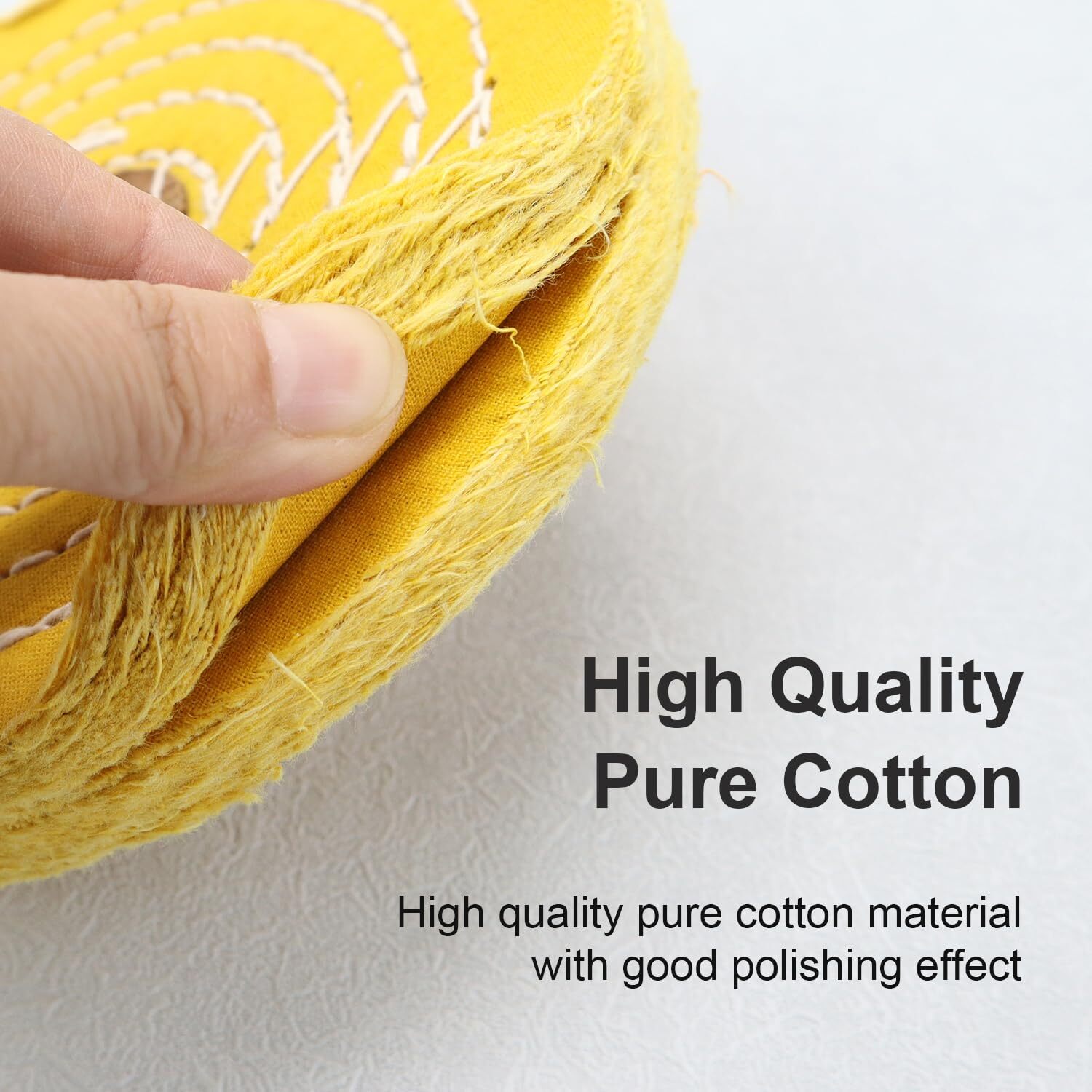 1 PACK 6 In Extra Thick Cotton Buffing Wheel, 6" x 40 Ply Yellow Polishing Wheel