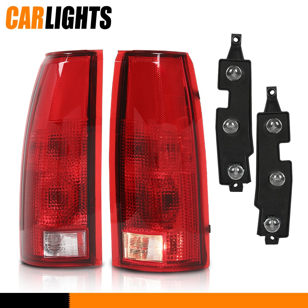 Set of 2 Tail Light Brake Lamps Fit For 88-98 Chevy K1500 Silverado w/ Bulb