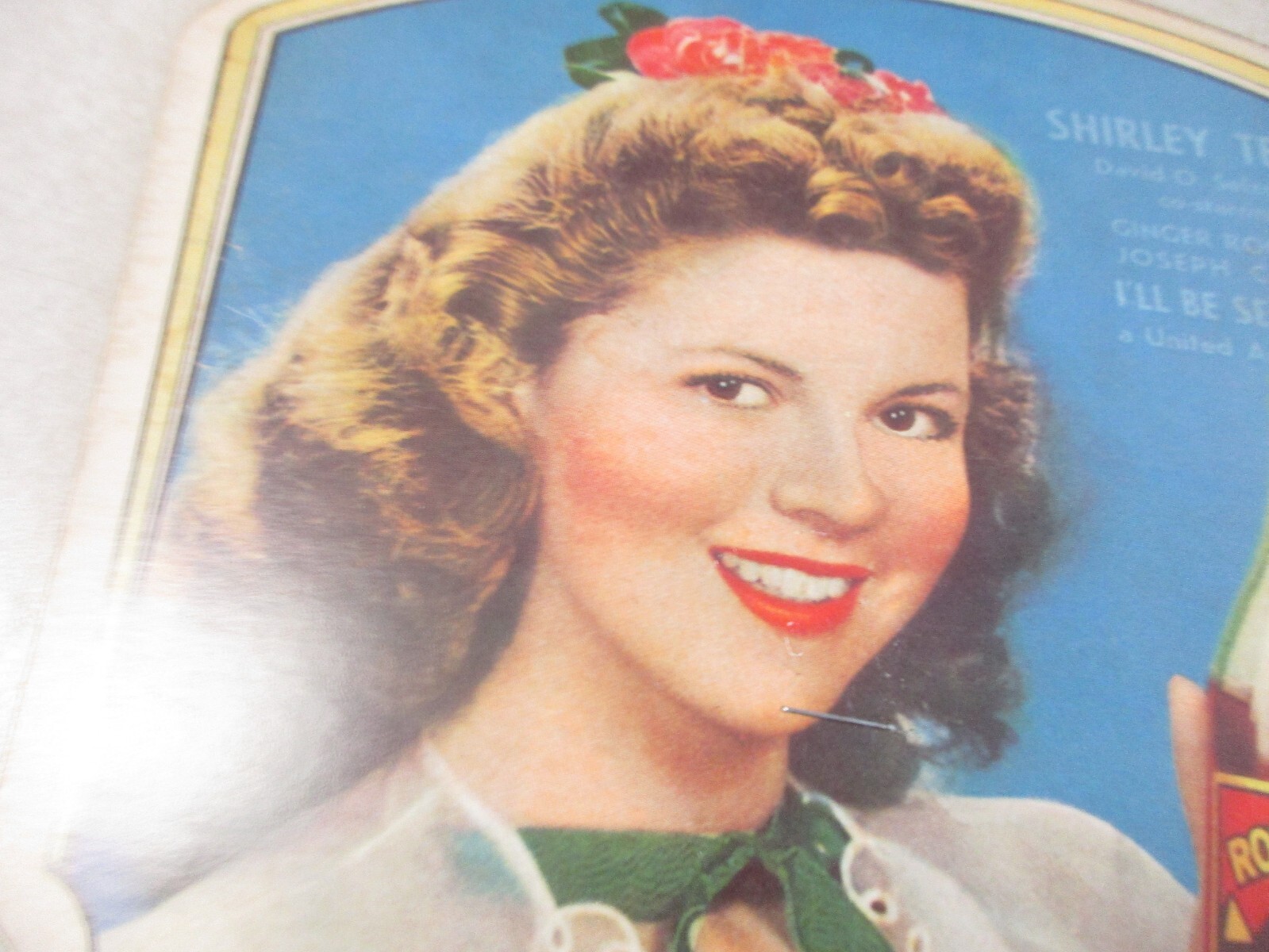 Shirley Temple Royal Crown Cola advertising hand held fan Reproduction EUC