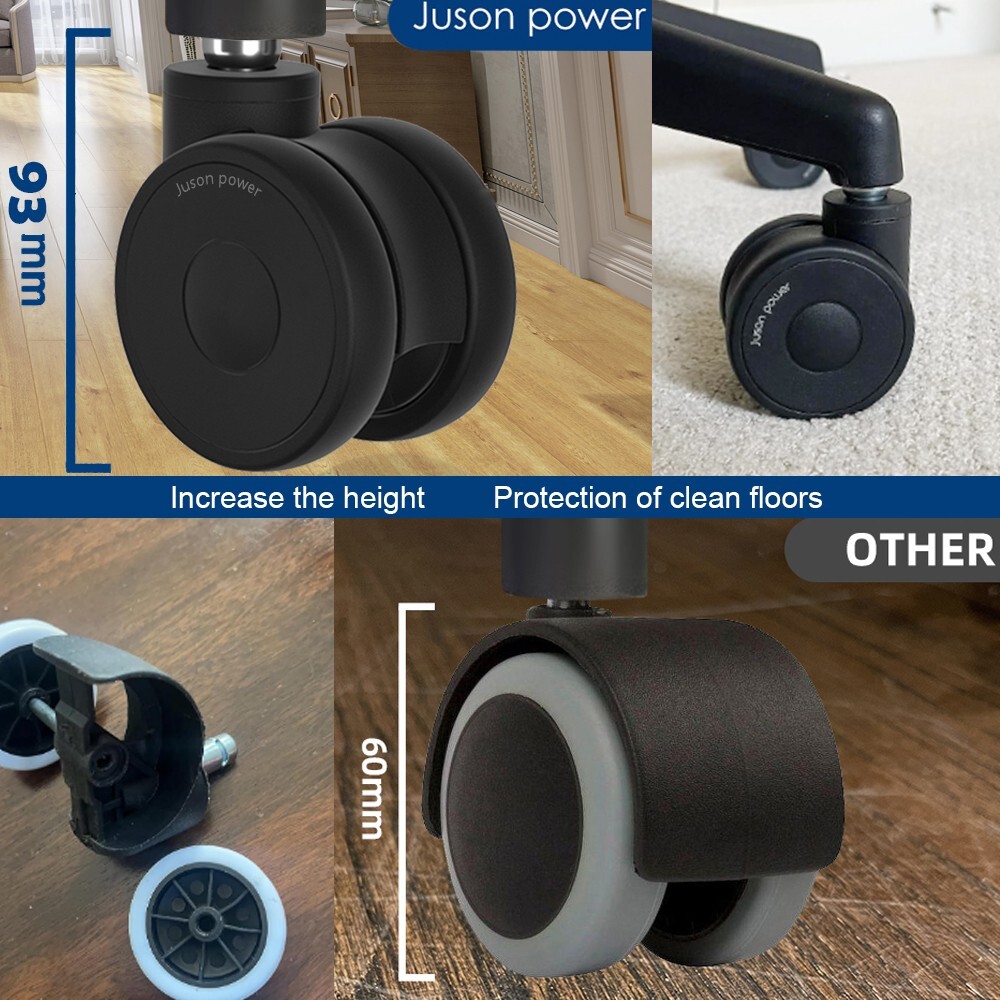 5PCS Office Chair 2.5" Casters Heavy Duty Rubber Swivel Wheels Replacement