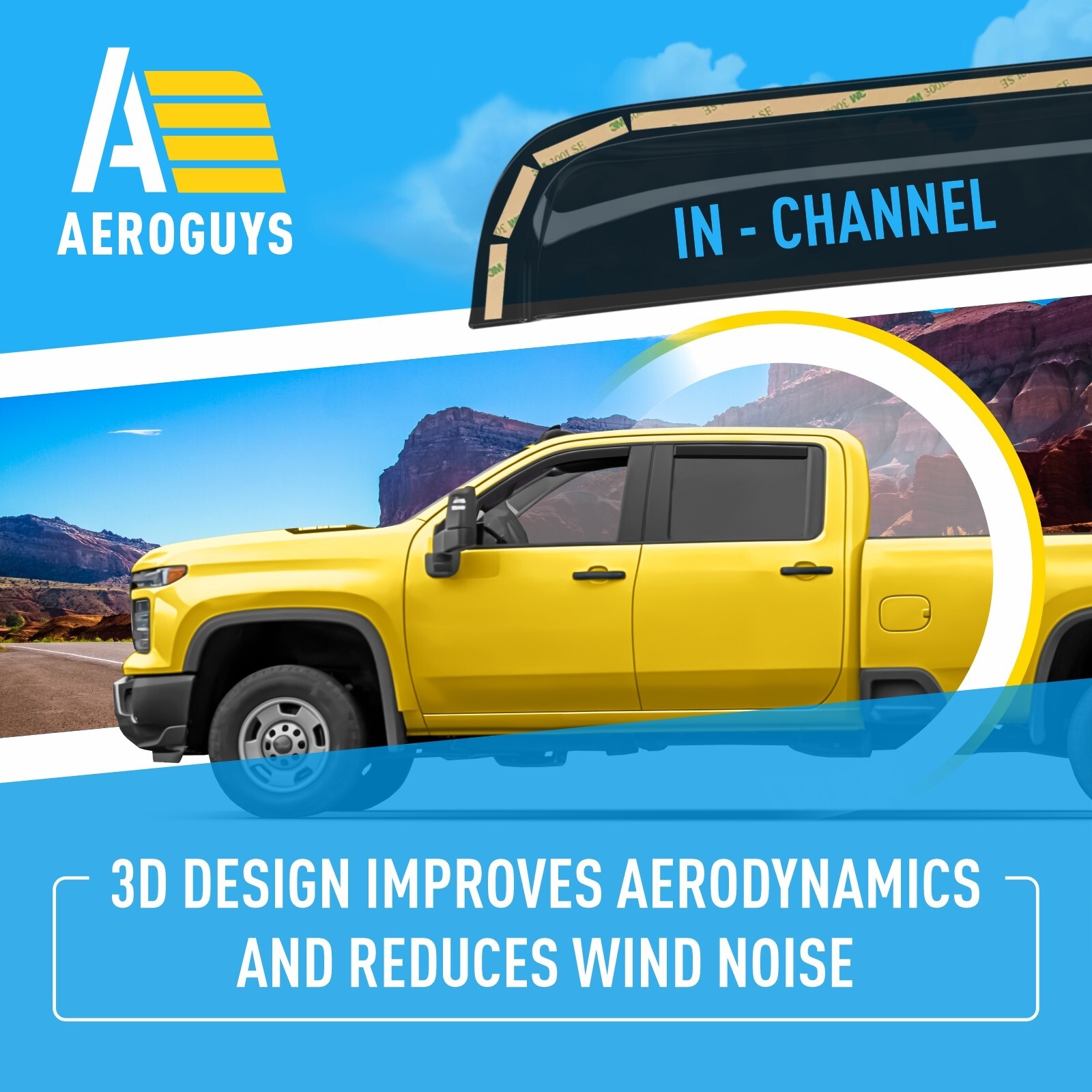 Rain Visors Wind Rain Guards for 2020-2026 Chevy Silverado Crew Cab 2500/3500