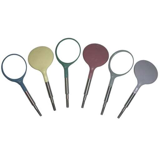 Zirc Dental 50Z371-PSTL Crystal HD Mirrors #4 Cone Socket Classic Assorted 12/Pk