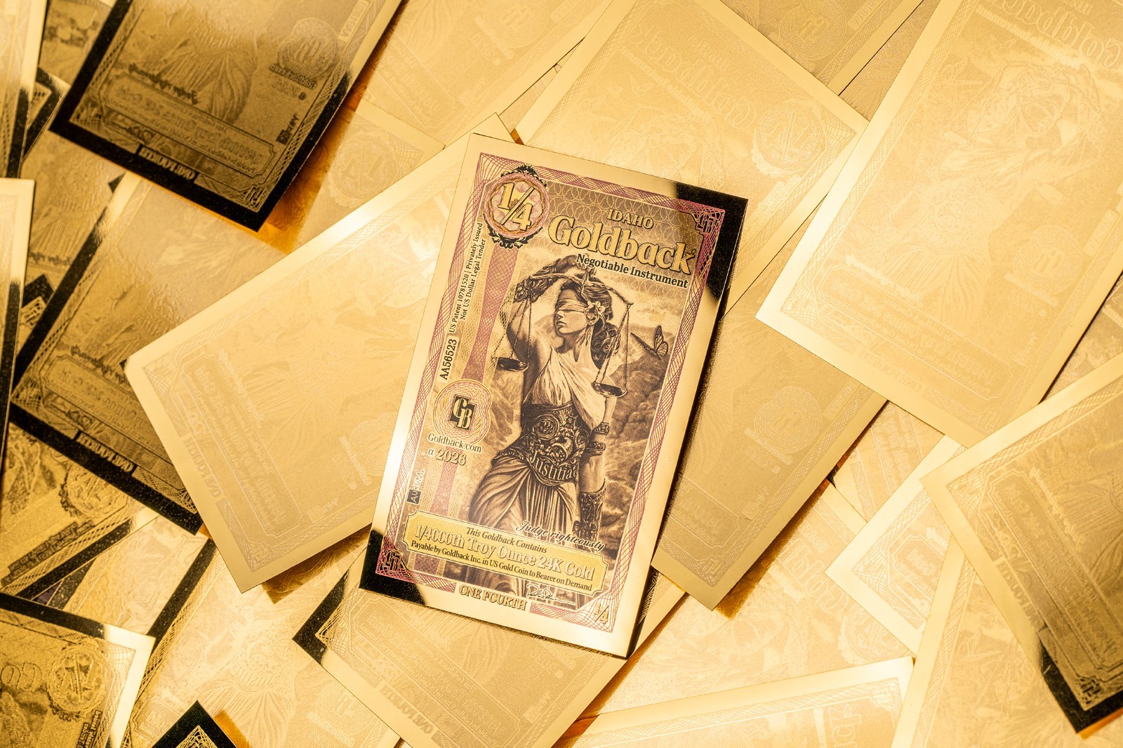 2026 - 1/4 IDAHO Goldback Aurum Gold Foil Note 1/4000 oz 24kt .999 Fine PRESALE