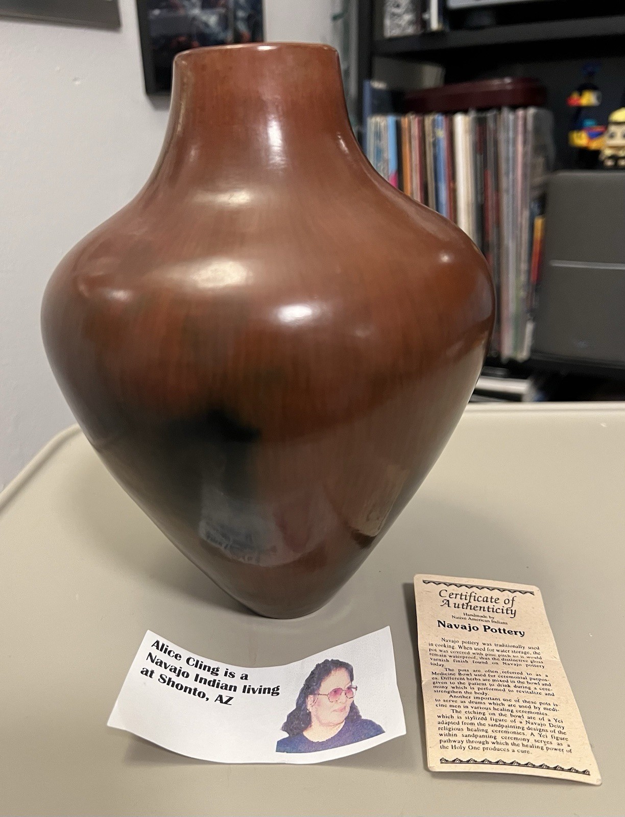 Beautiful Alice Cling Navajo Pottery | Signed by Artist W/COA | 7.5 Inches Tall