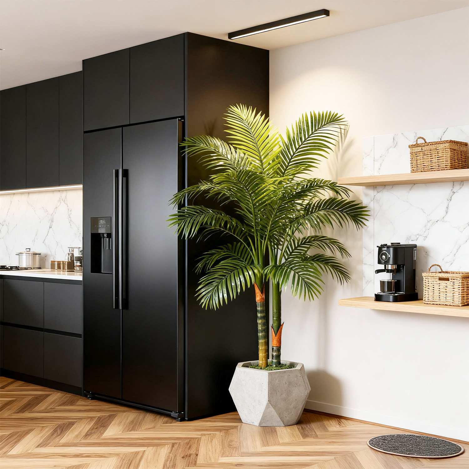 6FT Double Golden Cane Palm Artificial Tree Lush Realistic Home Garden Decor