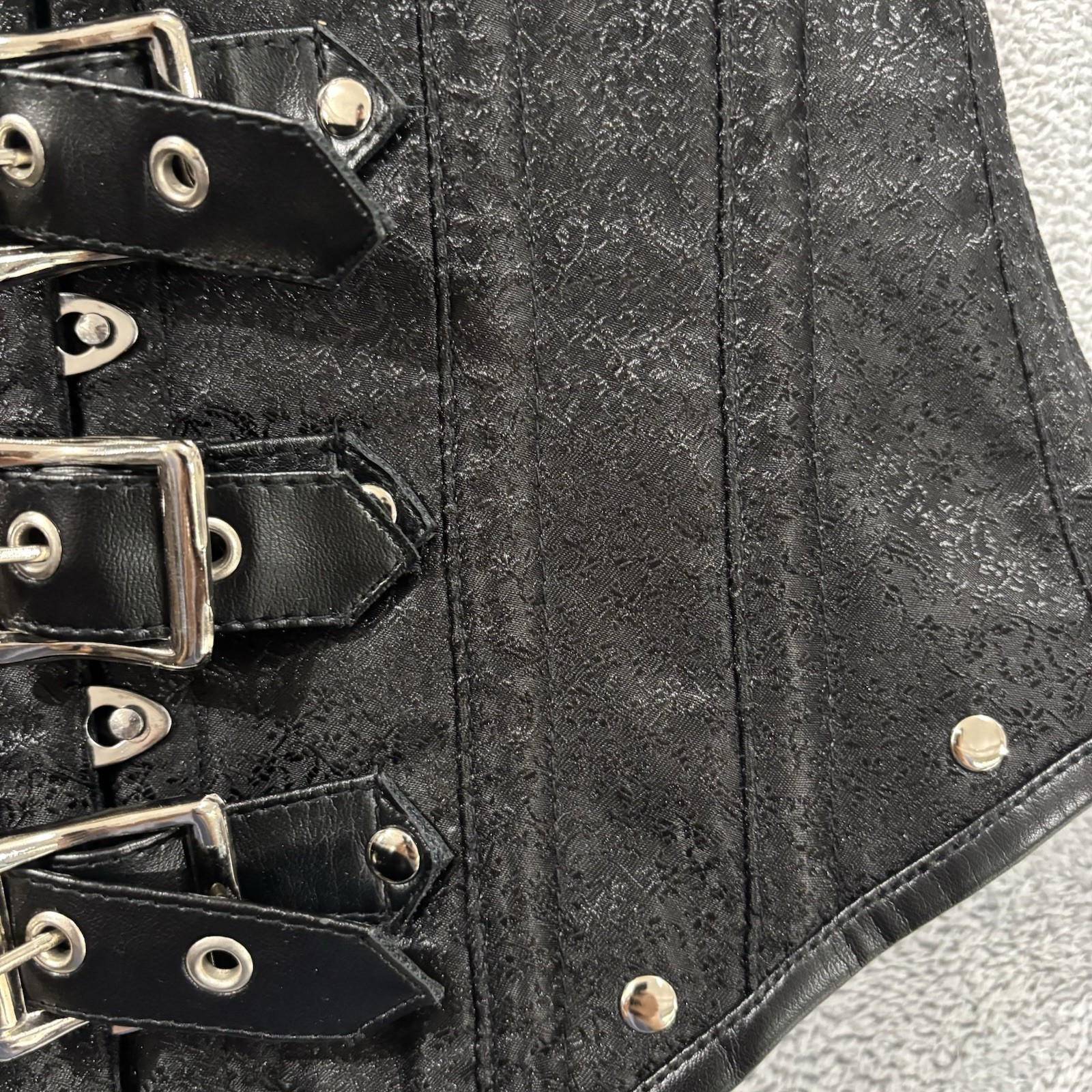 Top Drawer by Daisy Corset Women's Small Steel Boned Floral Whimsigoth Black