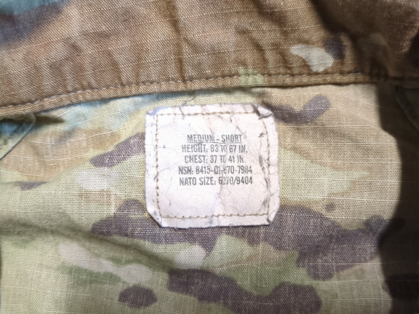 US Military IHWCU Improved Hot Weather Combat OCP Camo Coat Shirt Medium Short