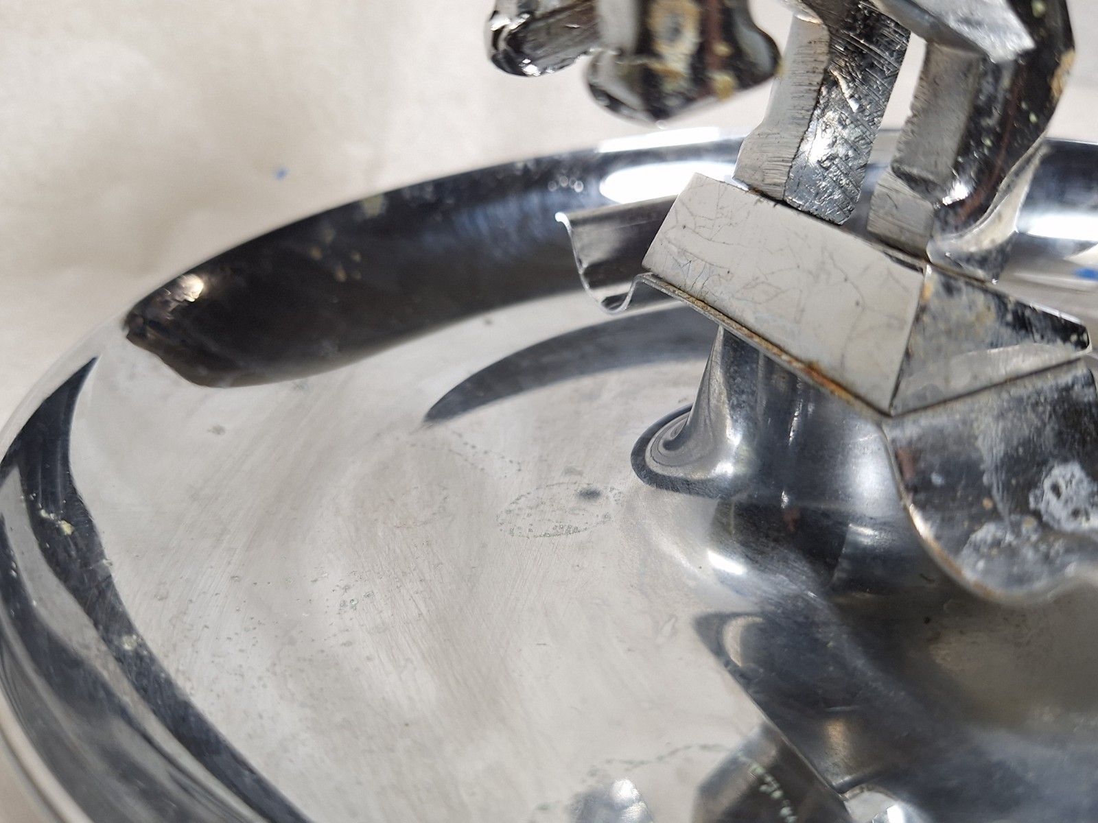 Vintage Mack Truck Bulldog Chrome 7" Cigar Ashtray