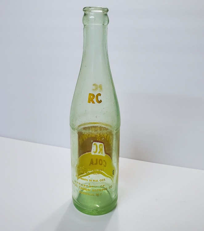 Vintage RC ROYAL CROWN COLA Bottle Green Glass 10 oz ASHEVILLE N. Carolina NC