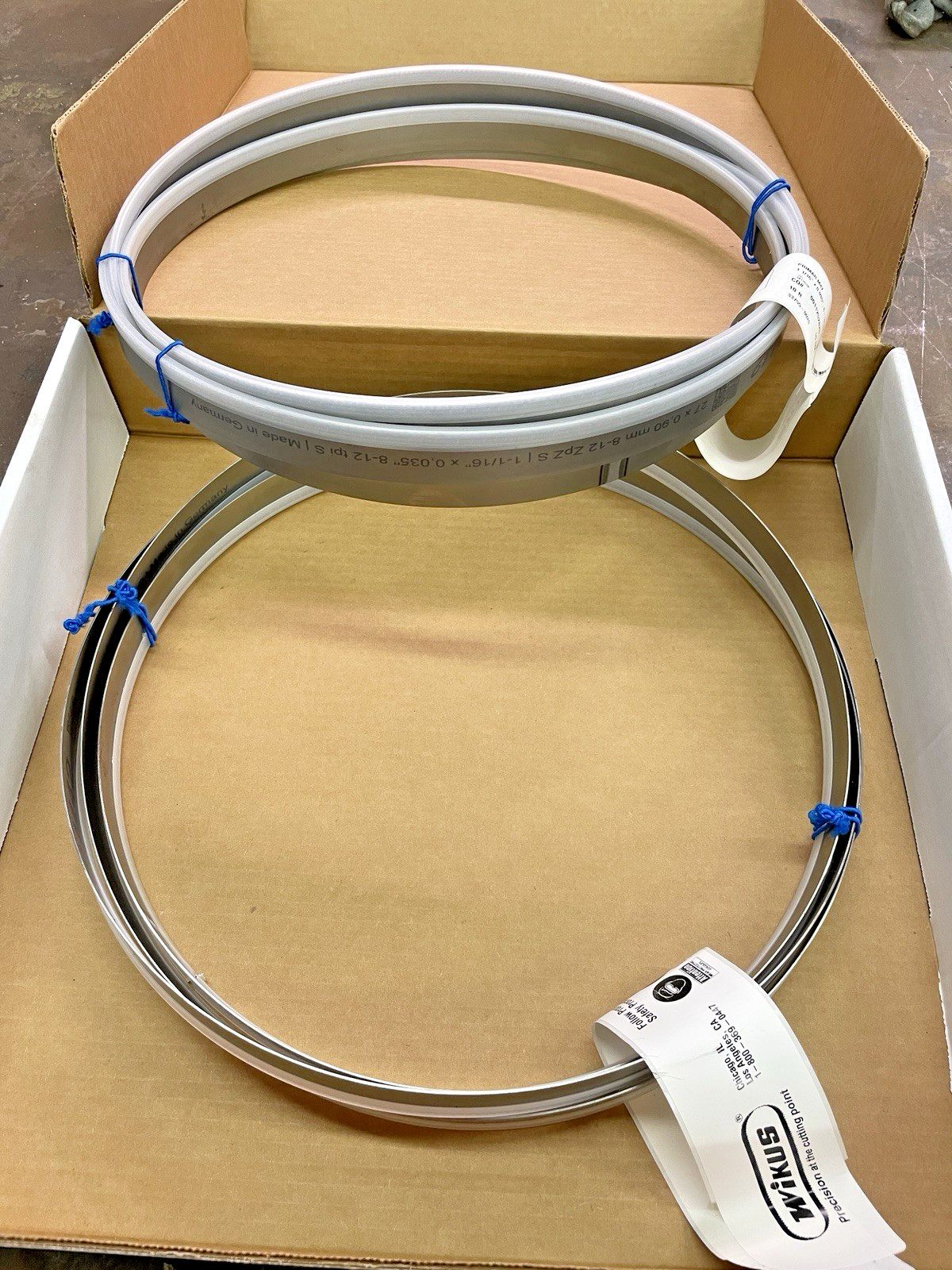 (130") 10'-10" x 1-1/16" -.035, 8-12 tpi Wikus M42 Bi-Metal Band Saw Blade 2 Pcs