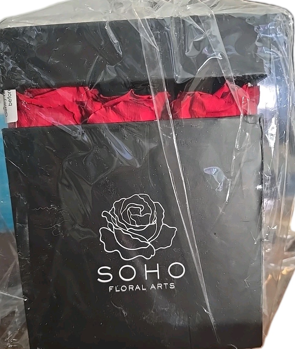 Soho Floral Arts | Roses In A Box | Genuine Roses that Last for Years Black S...