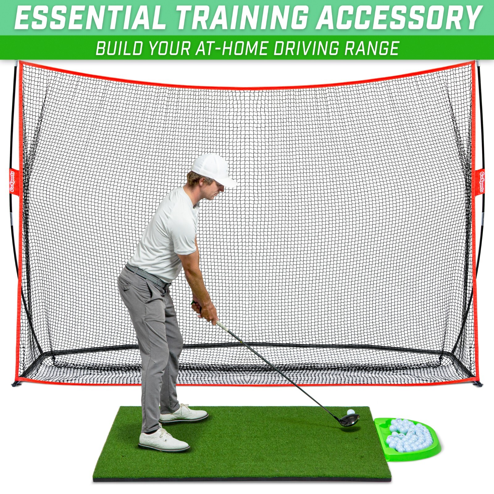 GoSports All-Weather Golf Ball Tray 70 Ball Capacity - Green