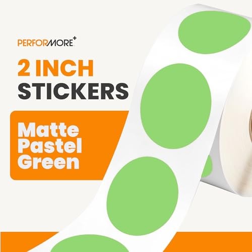 2 Inch Dot Matte Green Color Code Labels for Color Coding and 2 inches