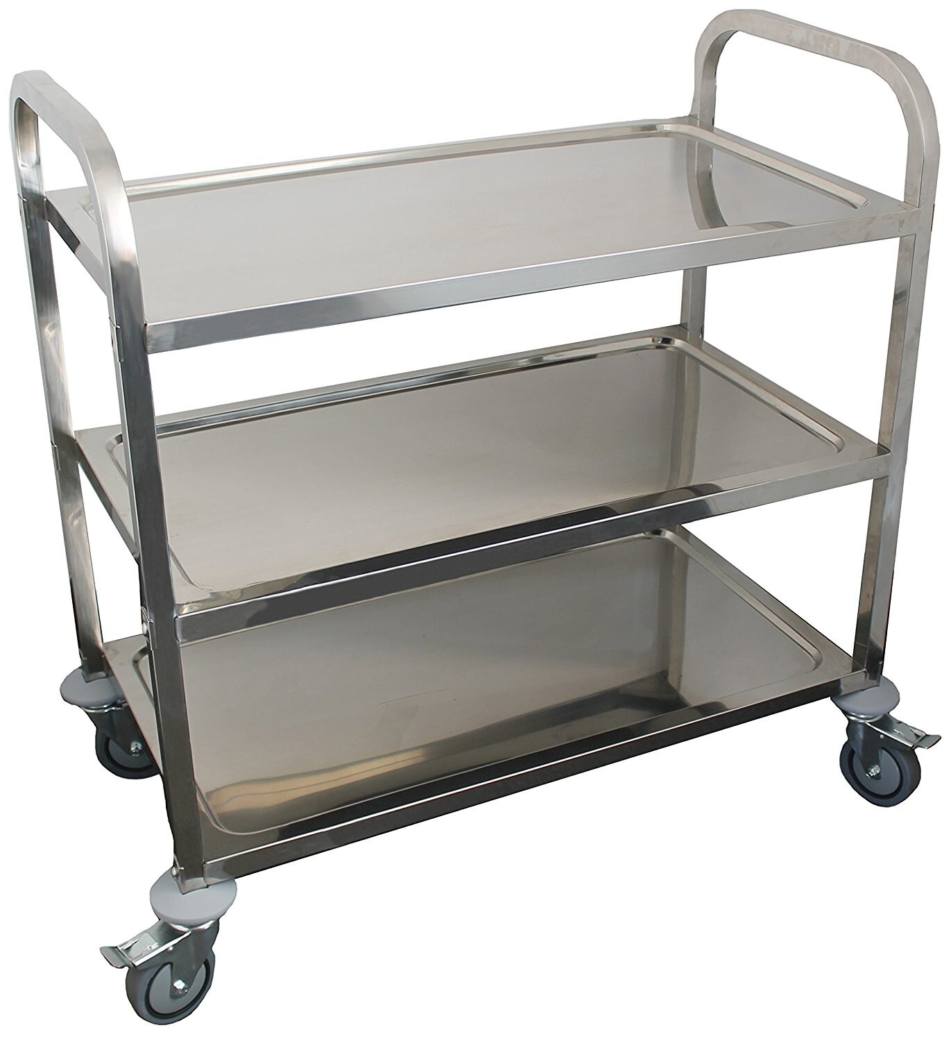 Commercial Stainless Steel 38"x20"  3 Shelf Utility Kitchen Metal Cart on Wheels
