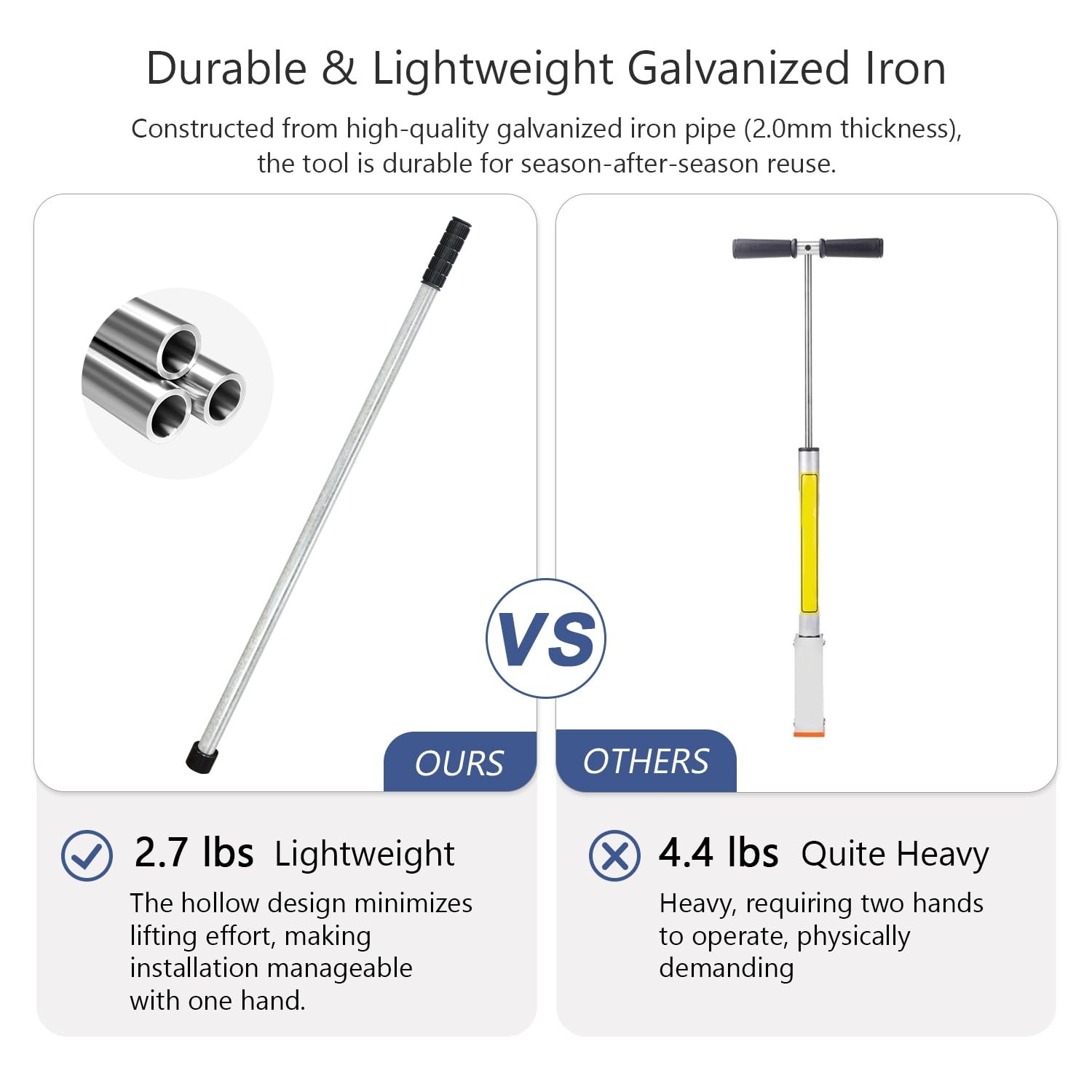 HUAALIUCHE Landscape Staples Driver, 39’’ Sod Staple Garden Stakes...