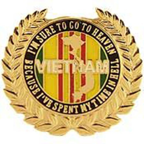Vietnam Military Retired Veteran Hat Pin Lapel Official Licensed 1" Round