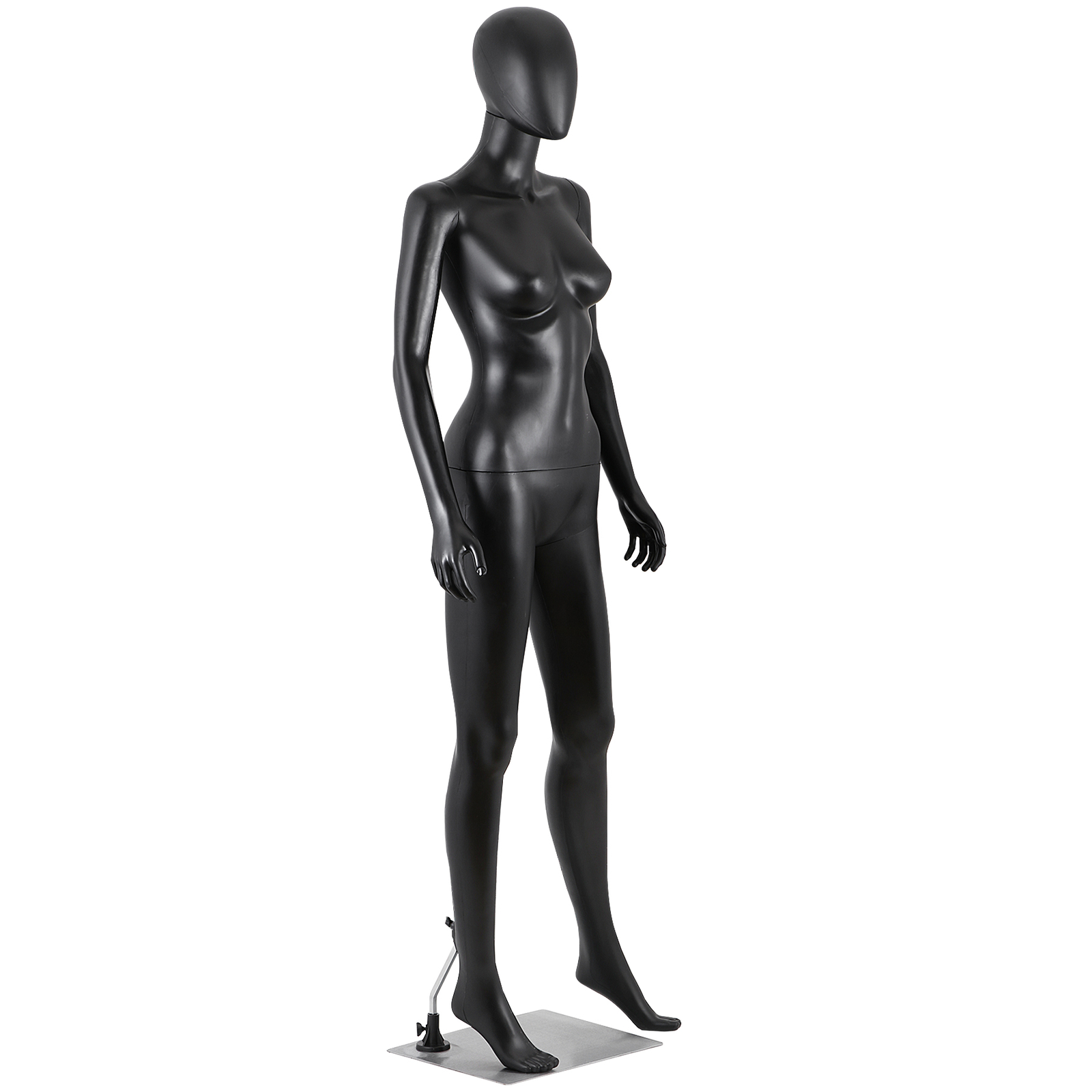 70"Female Mannequin Full Body Realistic Display Head Turns Dress Form Base Black