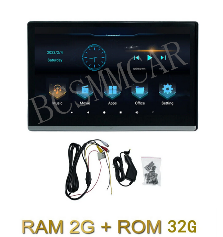 2pcs Android 11 Car TV Touch Screen Headrest Monitor For Rear Seat Entertainment