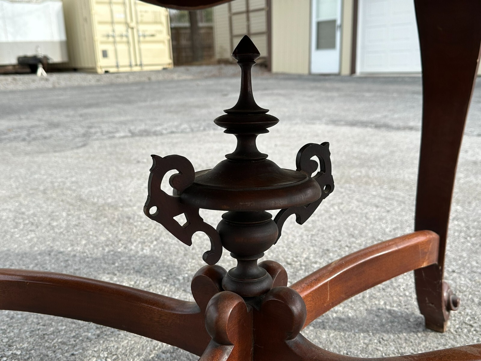 antique carved victorian parlor table center stand 1870 clean turtle top