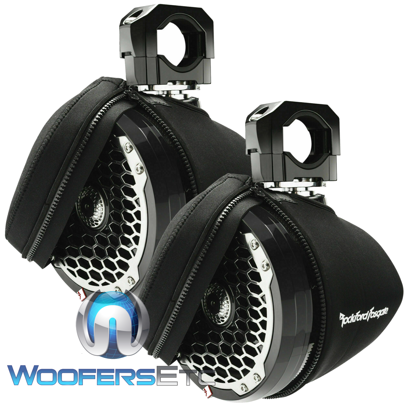 ROCKFORD FOSGATE PM265SPFM 6.5" BLACK MARINE WAKEBOARD TOWER SPEAKER BAGS COVERS