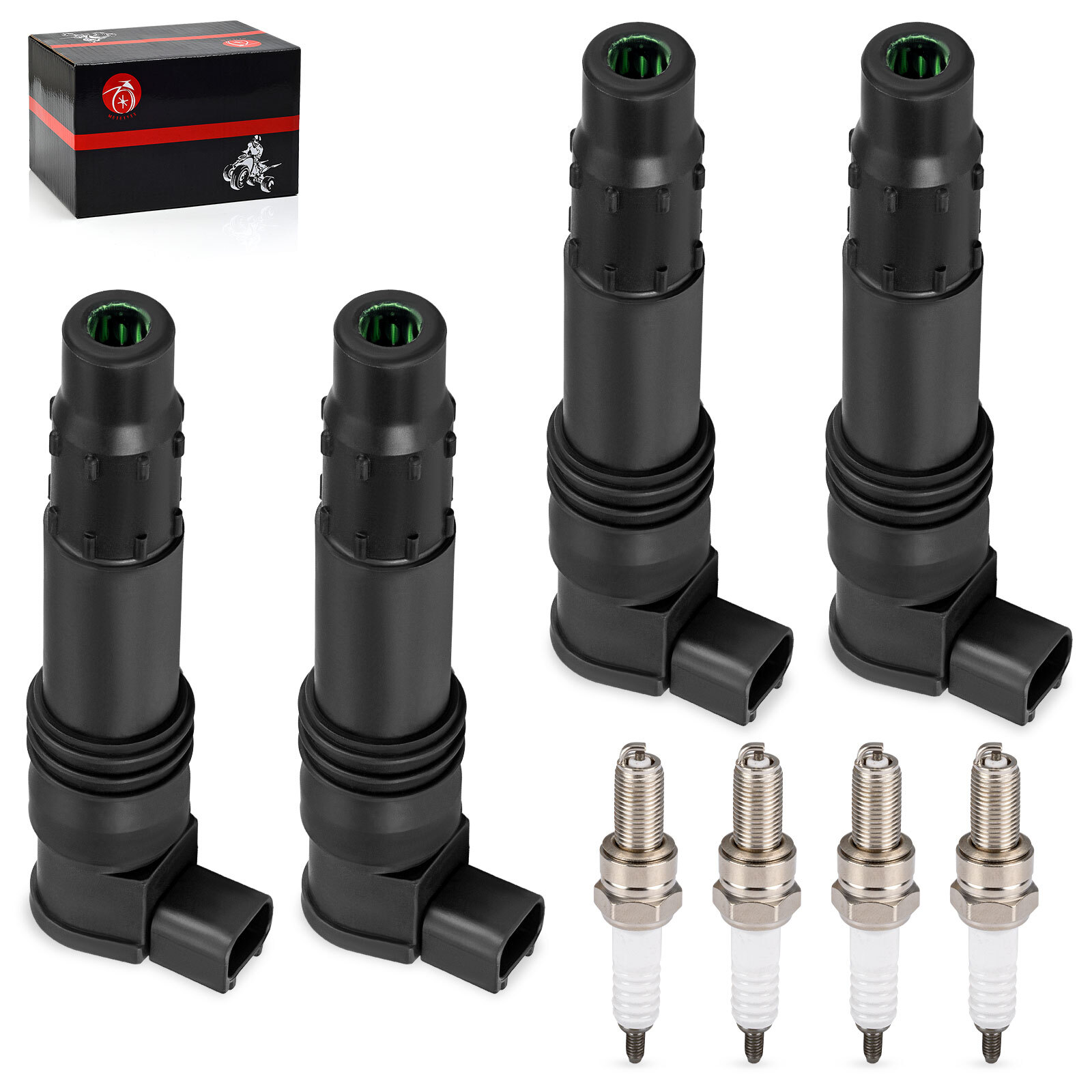 4pcs Ignition Coils & Iridium Spark Plugs For Suzuki GSX-R600 GSX-R750 GSX-R1000