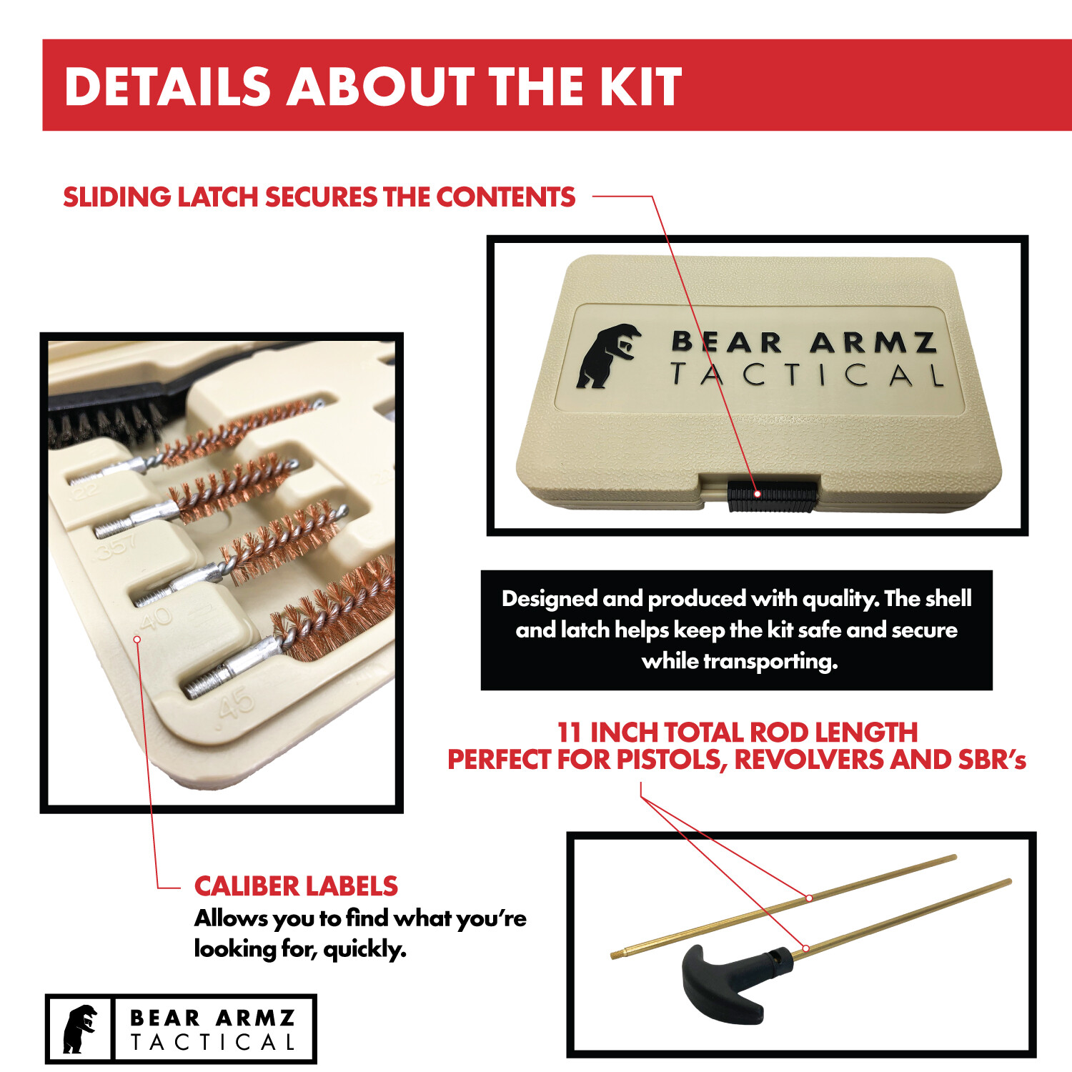 Handgun Cleaning Kit for Pistols Revolvers .22 38 9mm 357 40 45 | 1200+ Sold