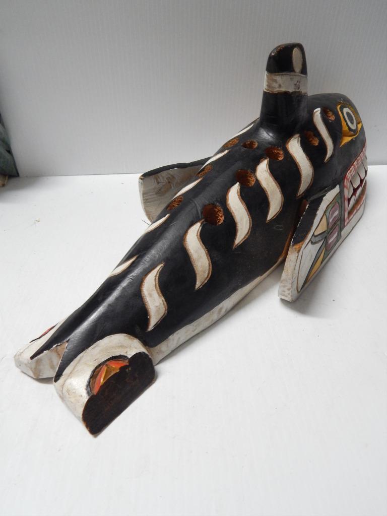 VINTAGE NW COAST INDIAN SLAHAL ORCA KILLER WHALE DSGN GAMBLING GAME PIECE