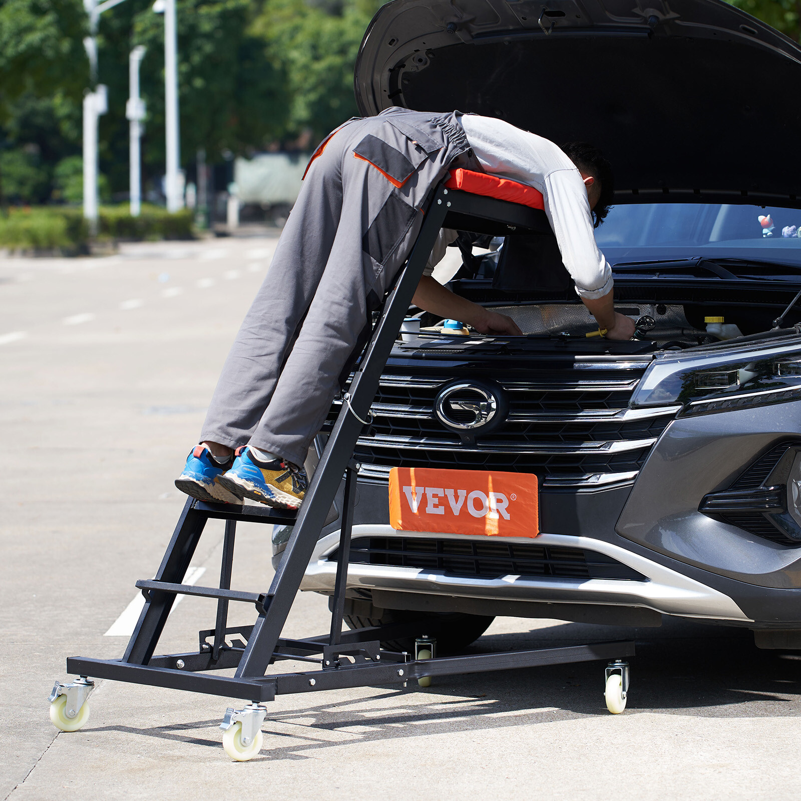 VEVOR Automotive Topside Creeper 400LBS Adjustable Height Movable with 4 Wheels