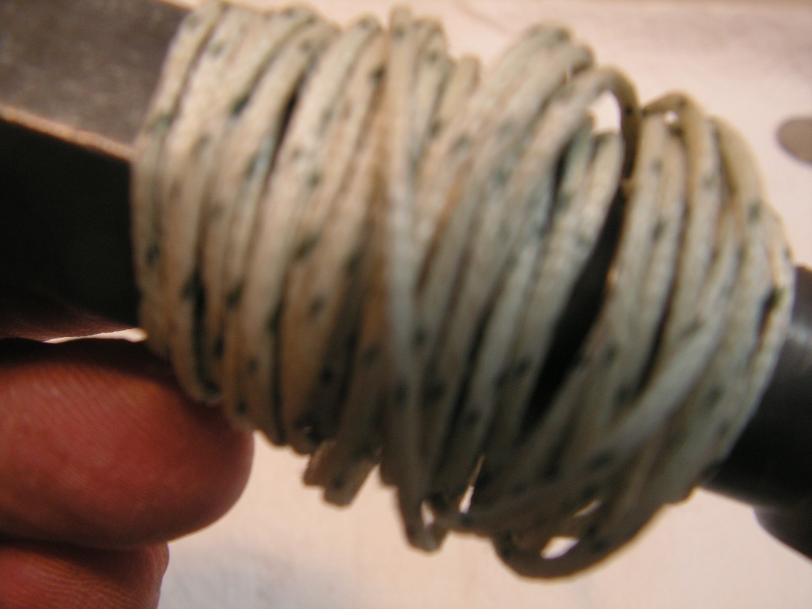 Vintage 12oz Plumb Bob With Nylon Cord 12'+ Hex Body, Nice Sharp Point