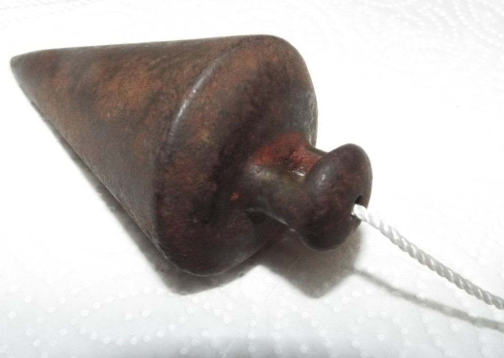 UNMARKED ANTIQUE PLUMB BOB WITH NEW LINE READ!!!