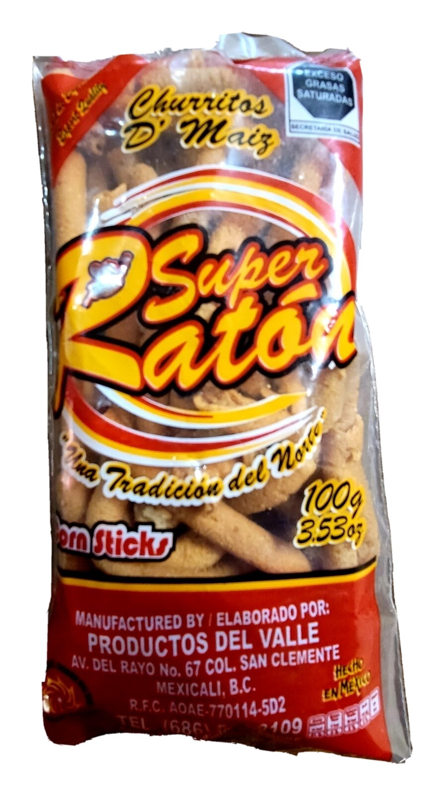 Churritos (corn sticks)Super Raton 24 bolsas