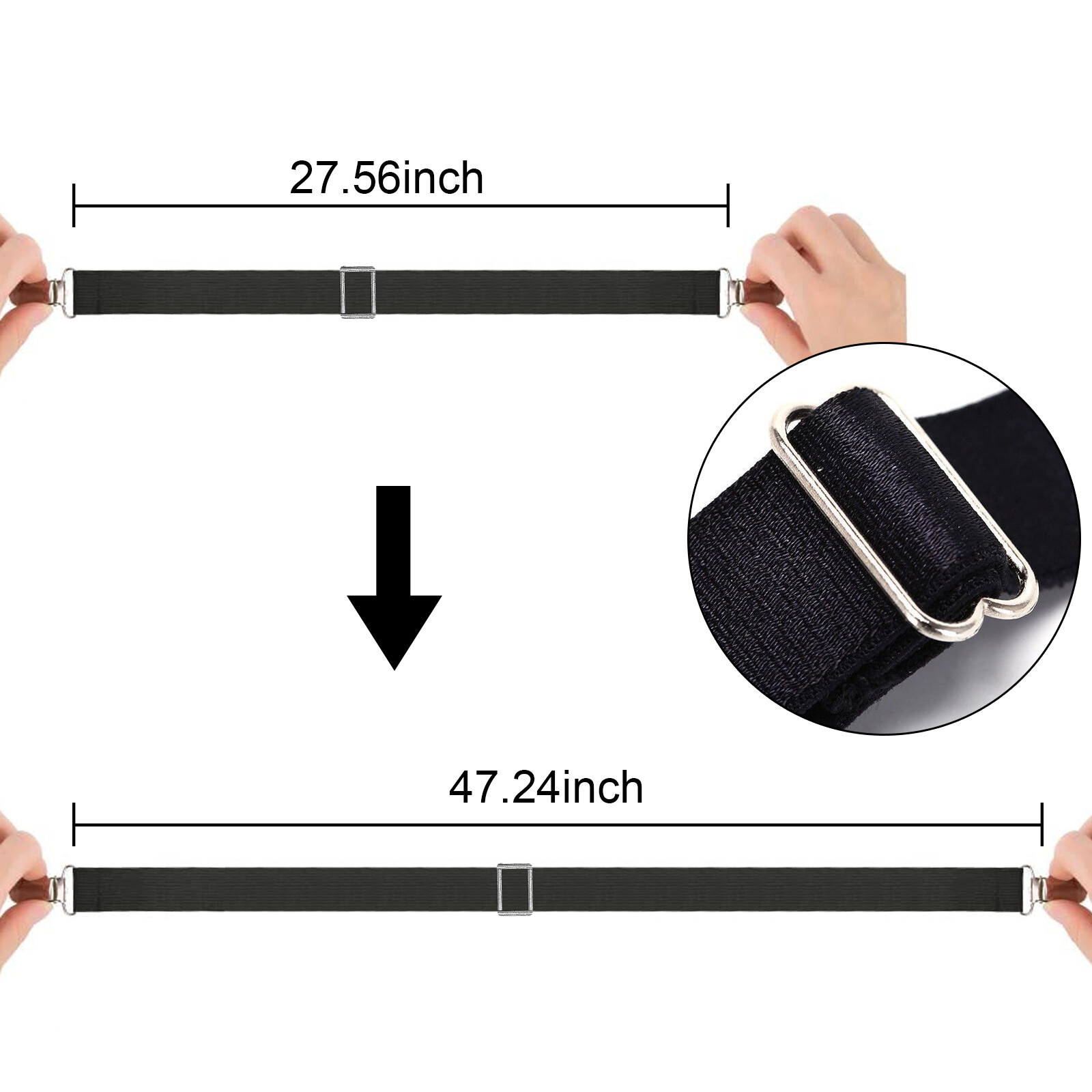 2 PCS Adjustable Bed Fitted Sheet Straps Suspenders Belt Gripper Fastener Clips