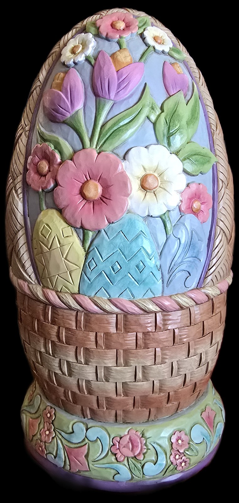 Jim Shore Heartwood Creek 11" Lit & Rotating Hatching a Happy Easter Bunny Coupl