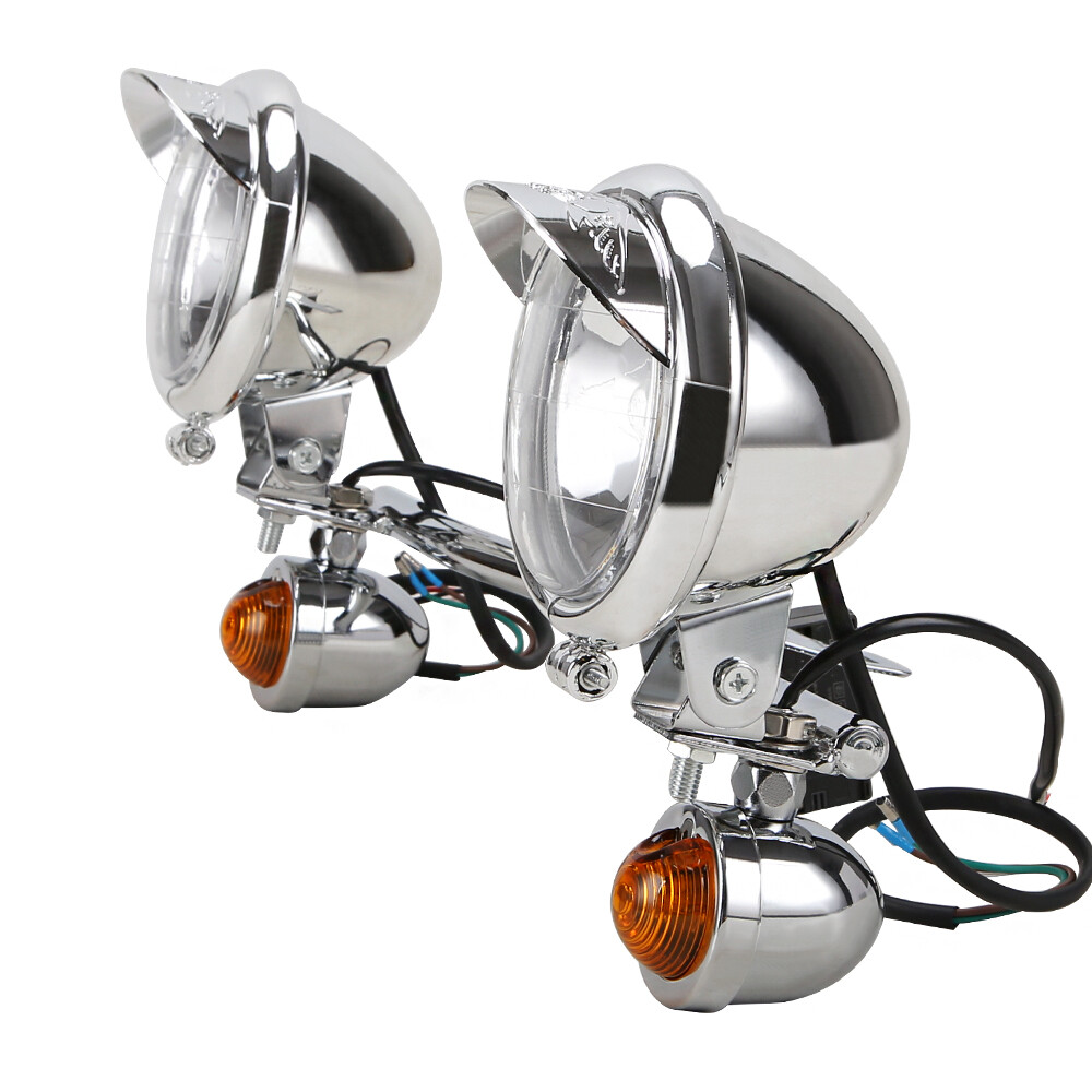 Passing Turn Signals Fog Spot Lights Bar Bracket For Harley Softail FatBoy FLSTF