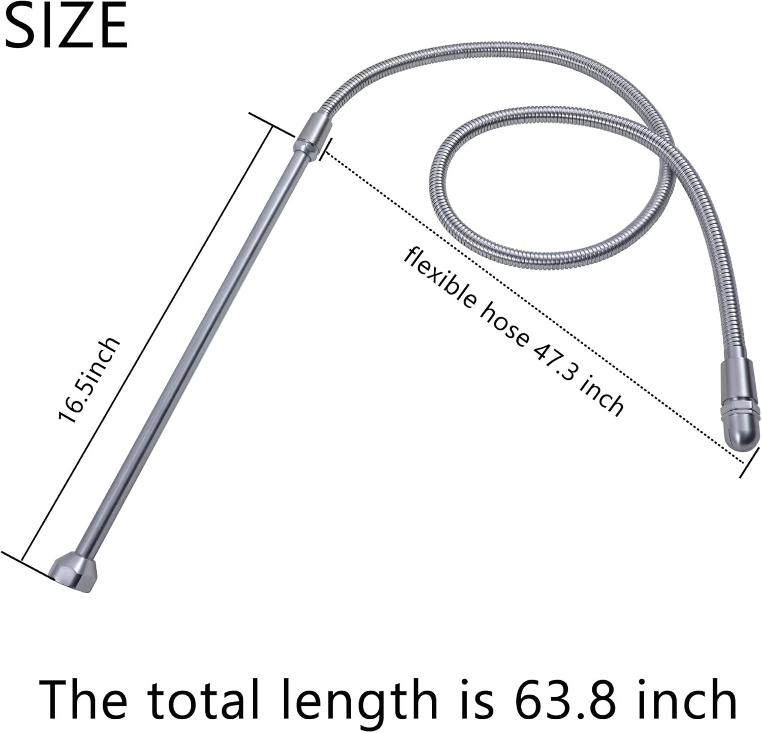 All Metal RV Flexible Swivel Stick with Shutoff Valve,Rv Flexible Black Tank Wan