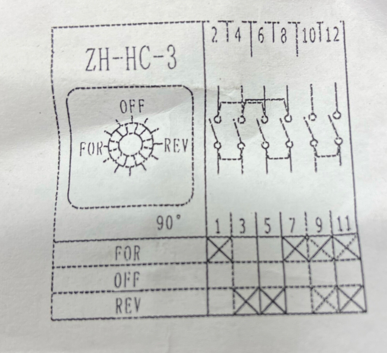 KEDU ZHHC3 Rotary OFF/FW/REV Replacement Switch ZH-HC-3 EN60947 Ships from USA