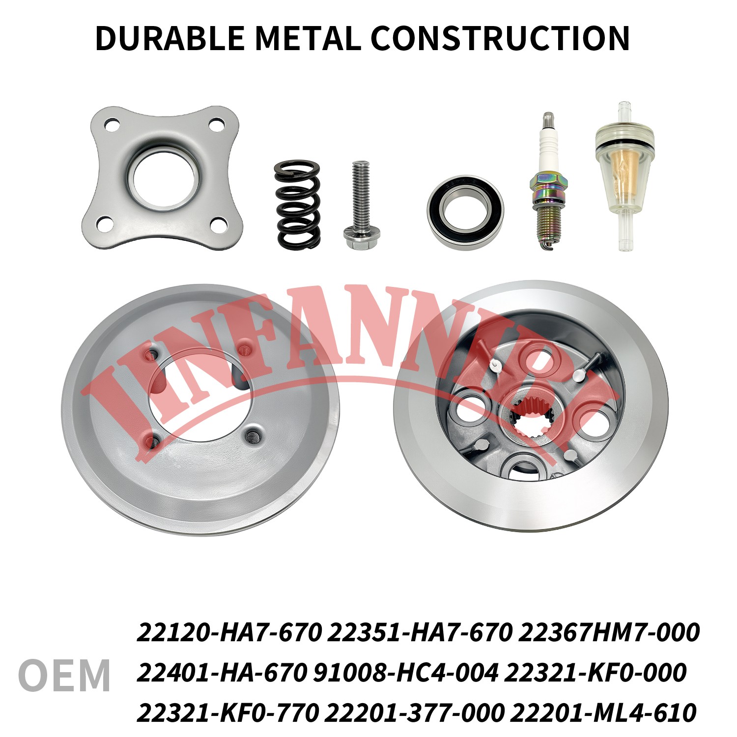Clutch Friction Plates Assembly Kit For Honda FourTrax Foreman 350 TRX350D 4x4