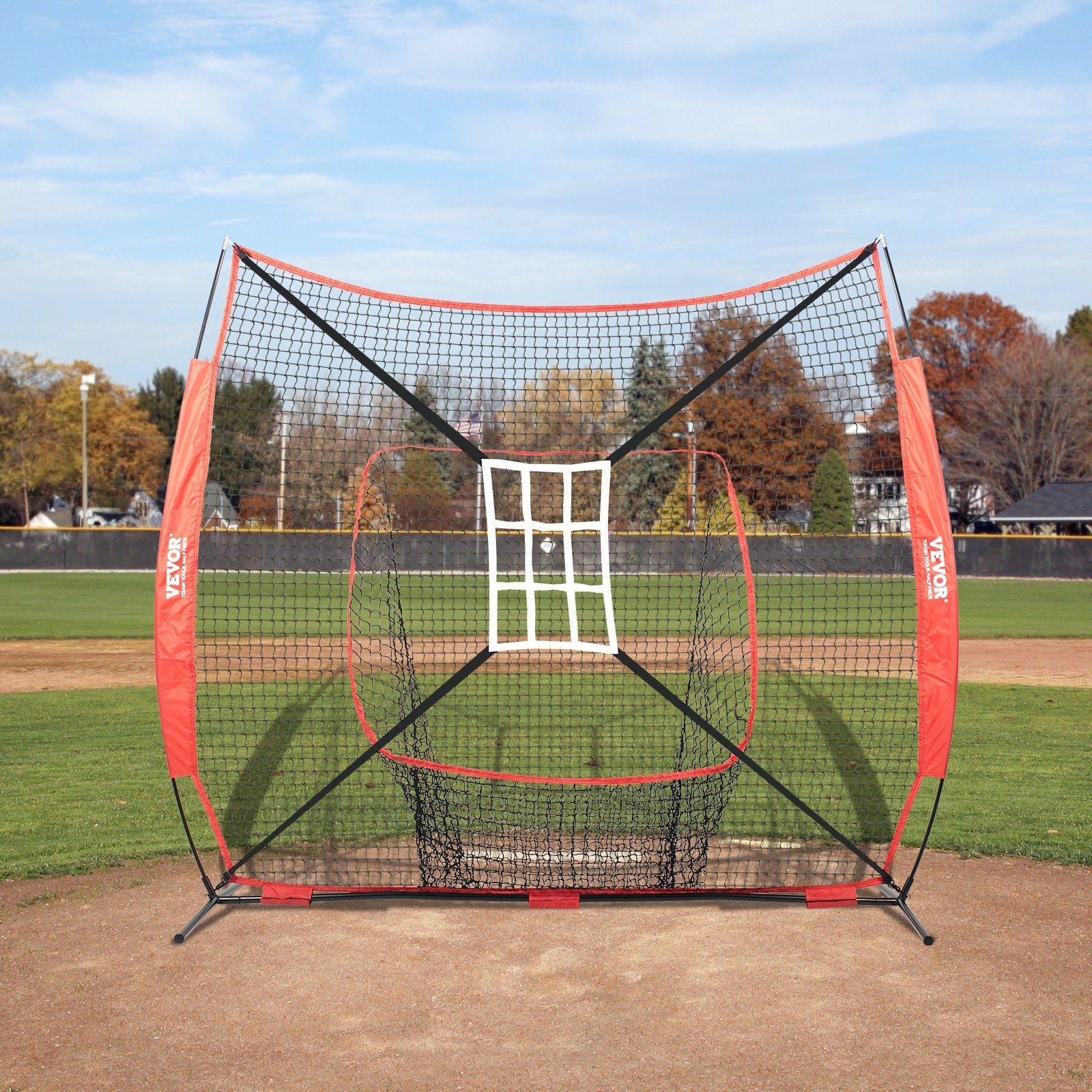 VEVOR 7x7 ft Baseball Softball Practice Net Hitting Batting Multiple Accessories