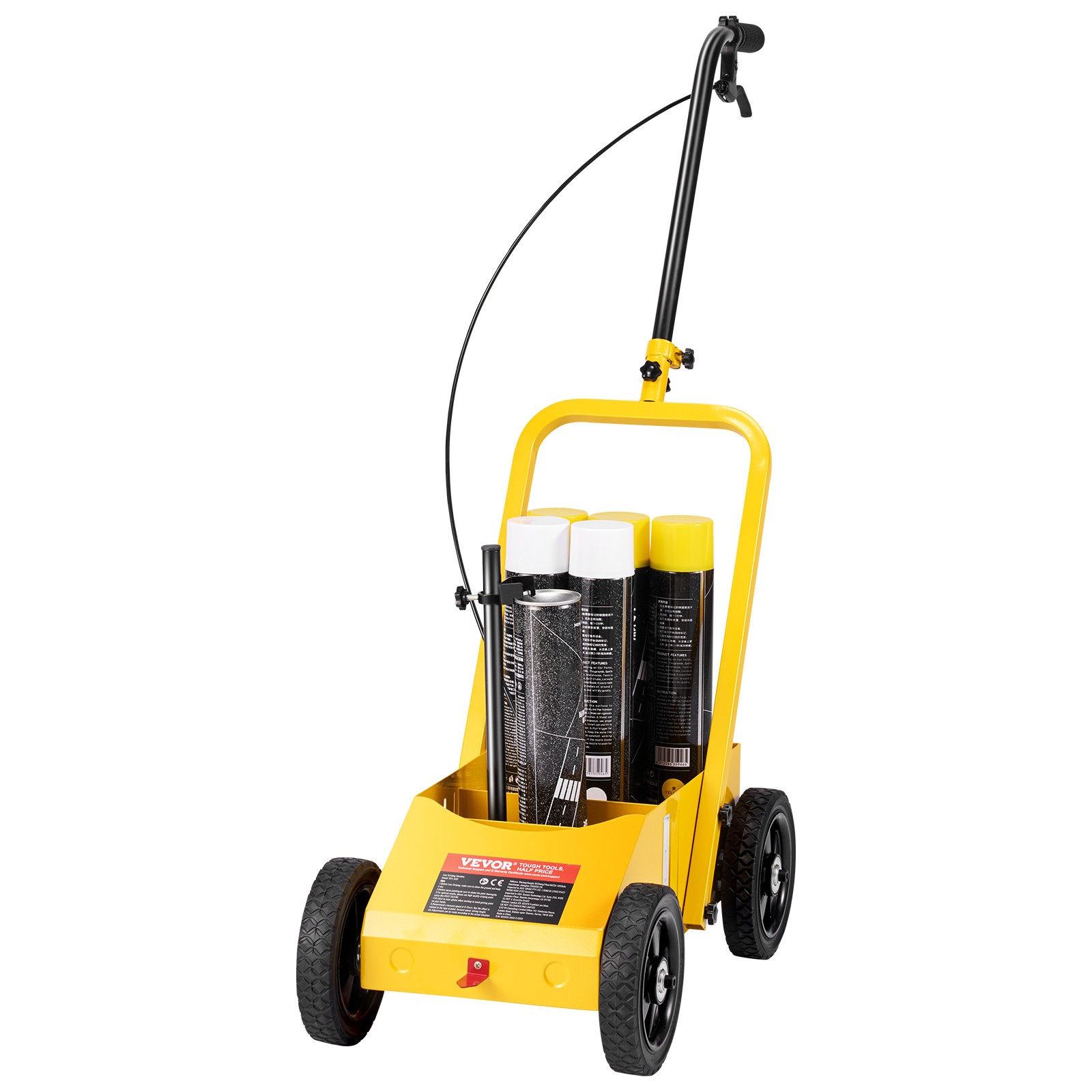 VEVOR Striping Line Marking Machine 220 lbs Capacity 4-Wheel Striping Machine