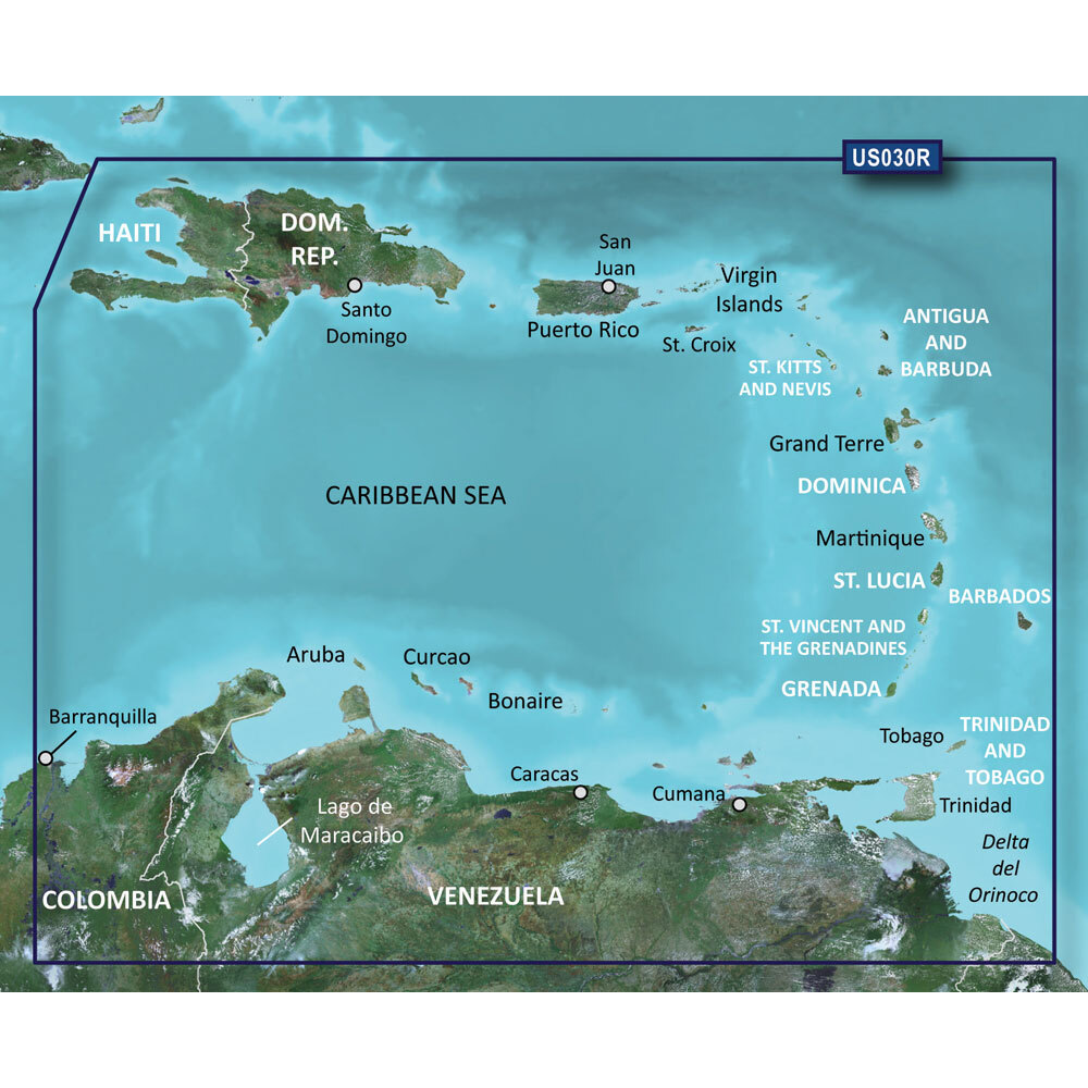 Garmin BlueChart G3 HD HXUS030R Southeast Caribbean Islands USVI Chart micro SD