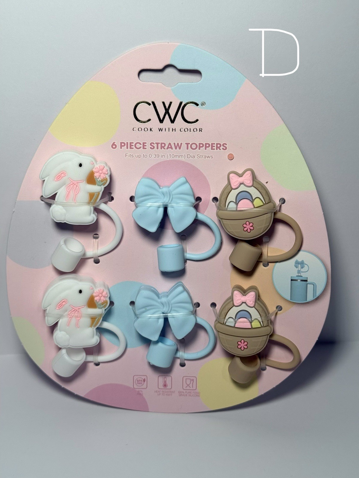Cook With Color (CWC) EASTER SPRING Straw Toppers Covers BNWT | 6 DIFFERENT SETS