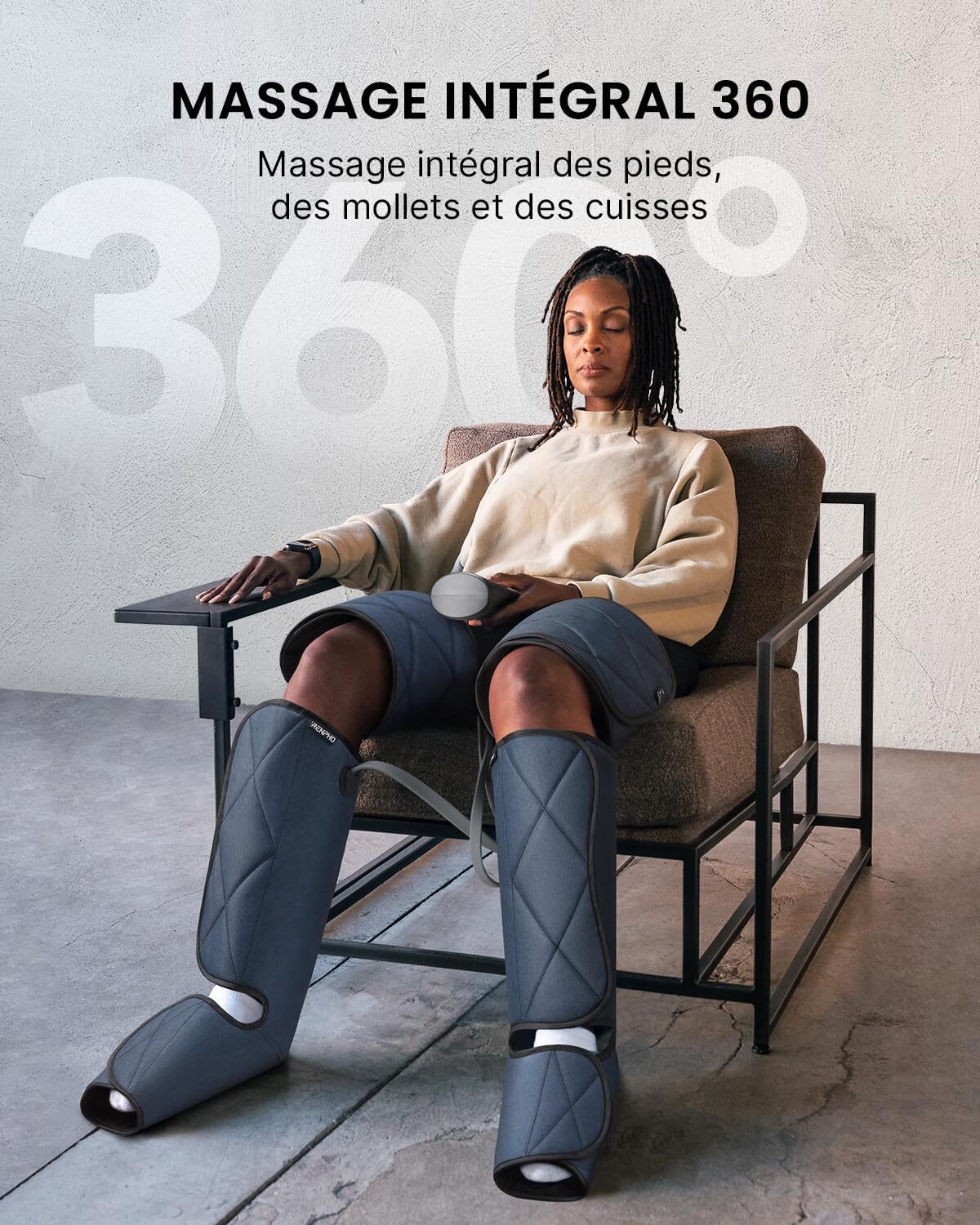 RENPHO Leg Massager with Heat – Compression Boots for Pain Relief & Recovery