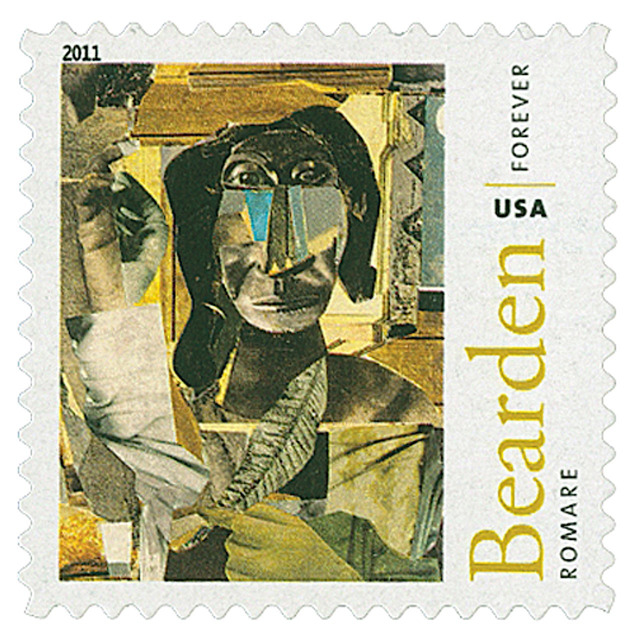 4 Mint ROMARE BEARDEN Stamps: NYC African American Artist, Collage Art, Collages