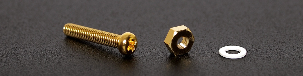 GOLD PLATED BRASS Cartridge Headshell Mounting Screws M2.6 Hardware turntable