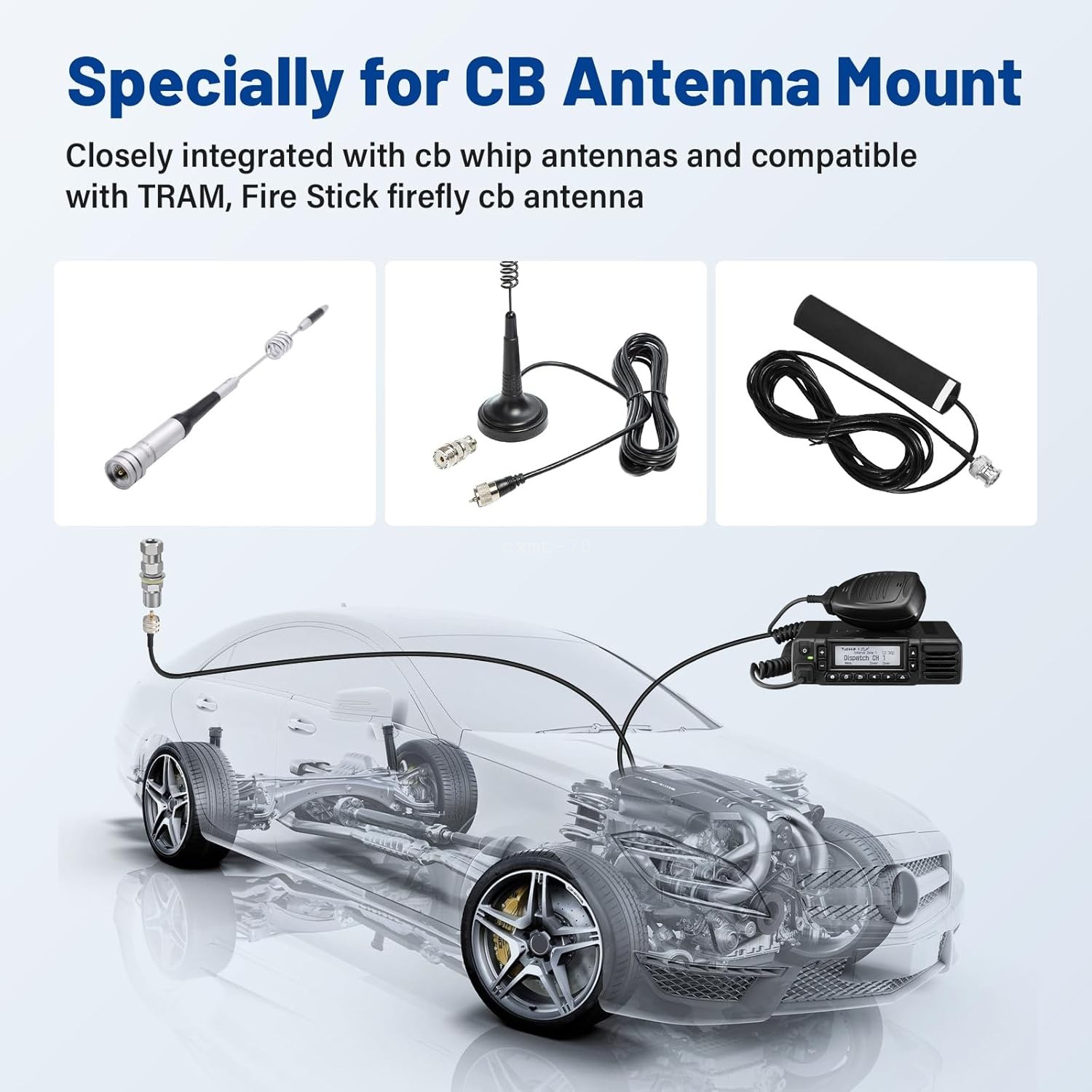 CB Antenna Stud Mount SO-239 3/8-24 Thread Heavy Duty For SUV Truck Ham Radio