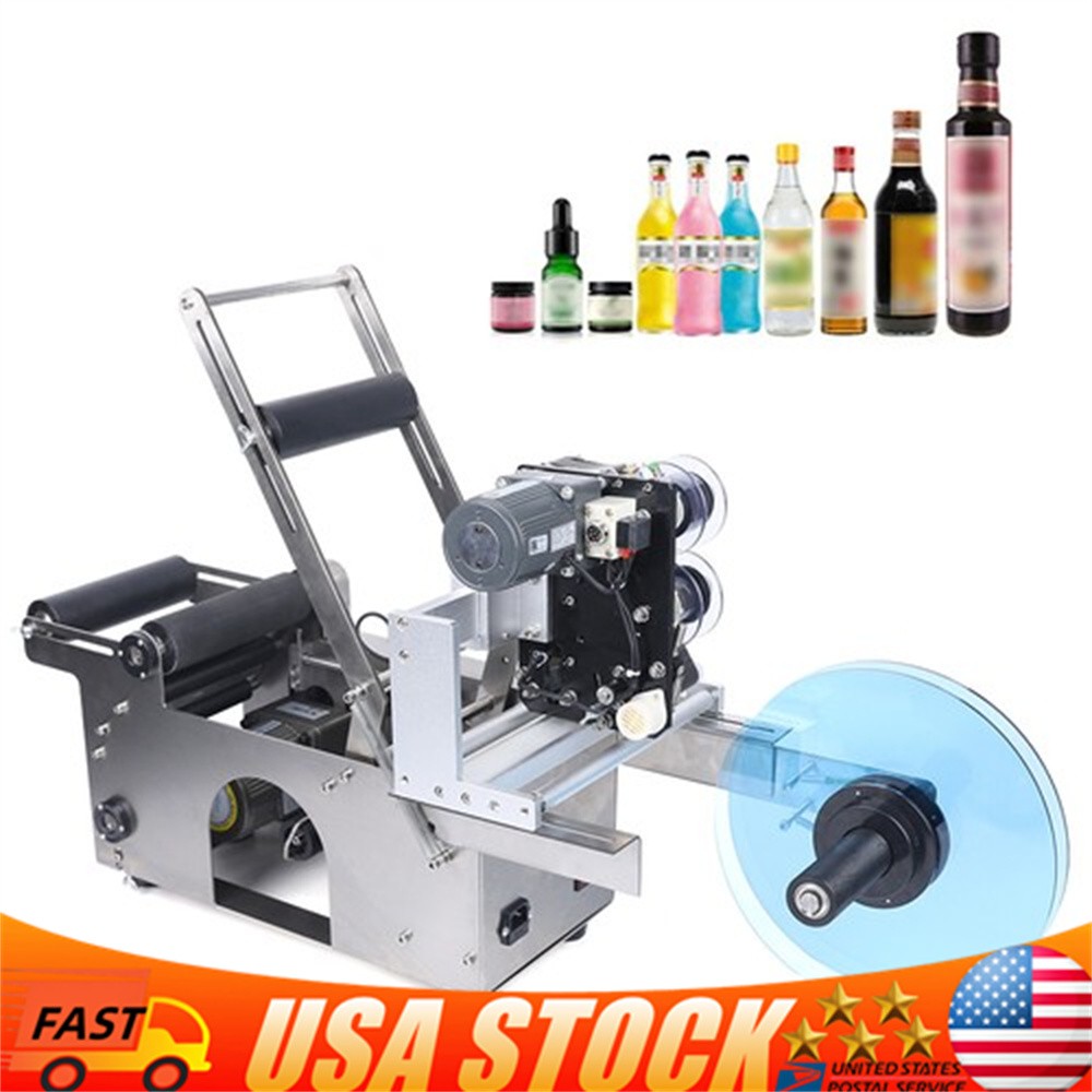 Semi-Automatic Round Bottle Labeling Machine, 20-40pc/Min Labeling Speed Labeler