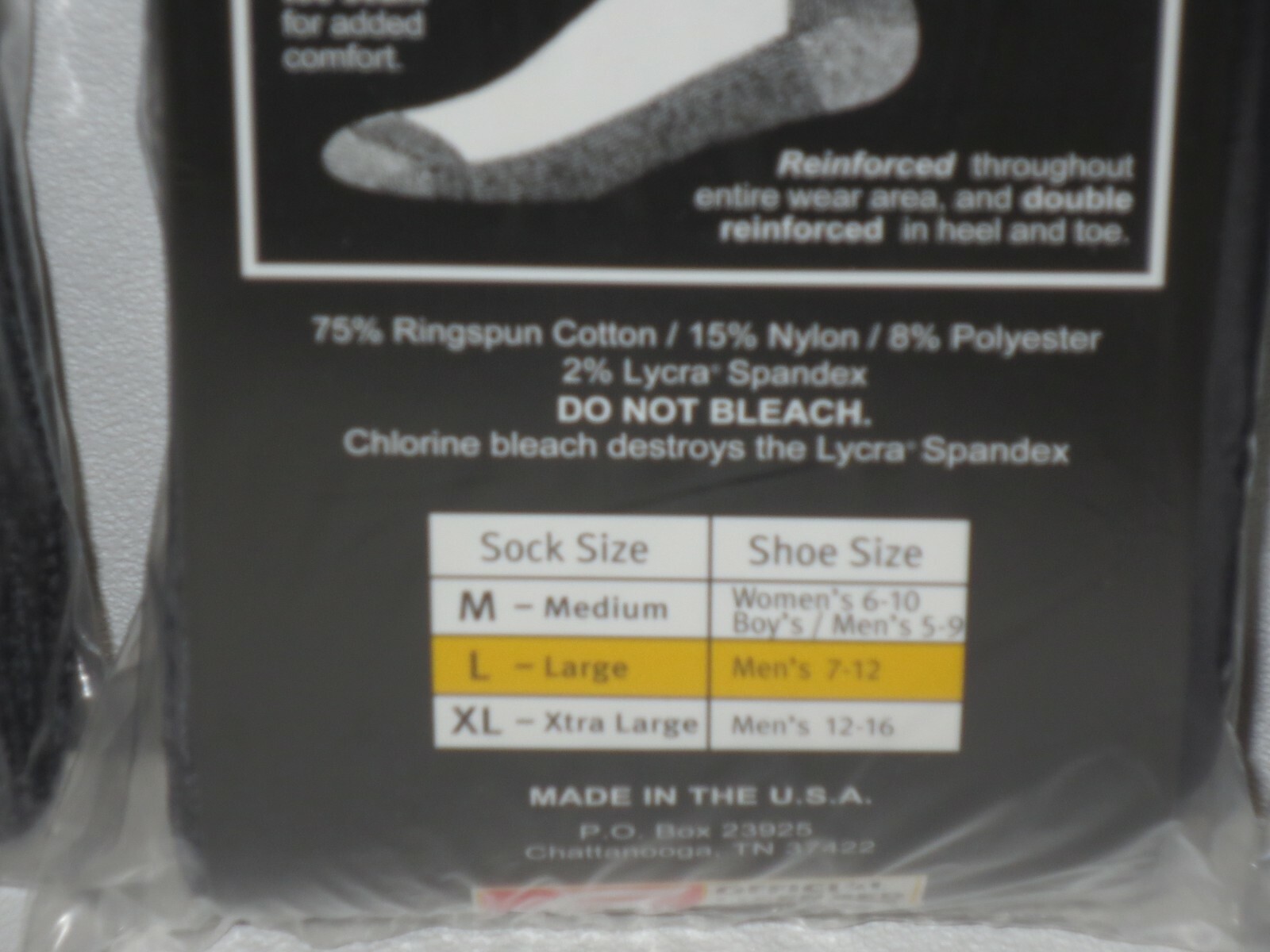 6 PAIRS - Snap-On Crew Socks Men's BLACK - LARGE ~ FREE SHIP ~ MADE IN USA *NEW*