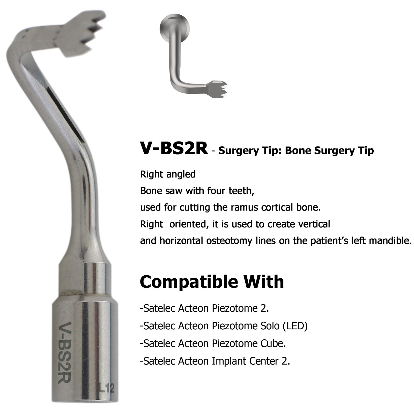 Dental Ultrasonic Satelec Piezo Scaler Tips ACTEON Piezotome Cube Surgery Tips