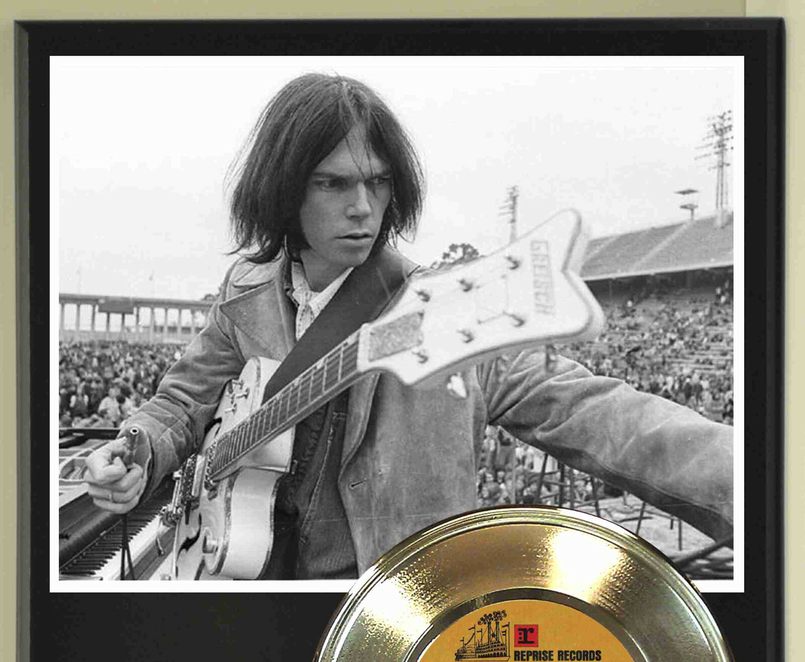 Neil Young "Cinnamon Girl" Record Display Wood Plaque
